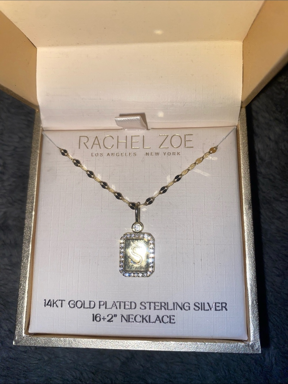 Rachel Zoe Gold and Silver Initial 'S' Pendant Necklace